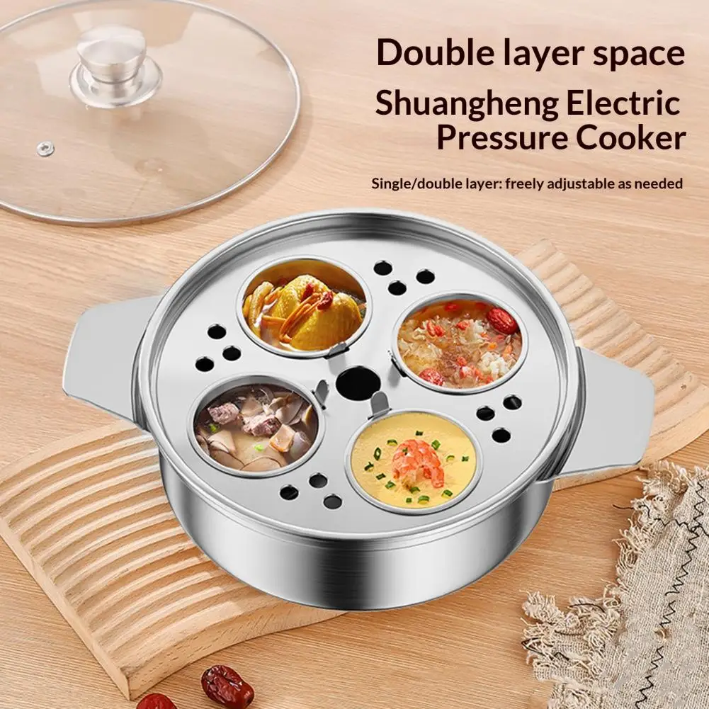 tainless steel multi-grid slow cooker and steamer - suitable for induction cookers, with ergonomic handle, stackable design
