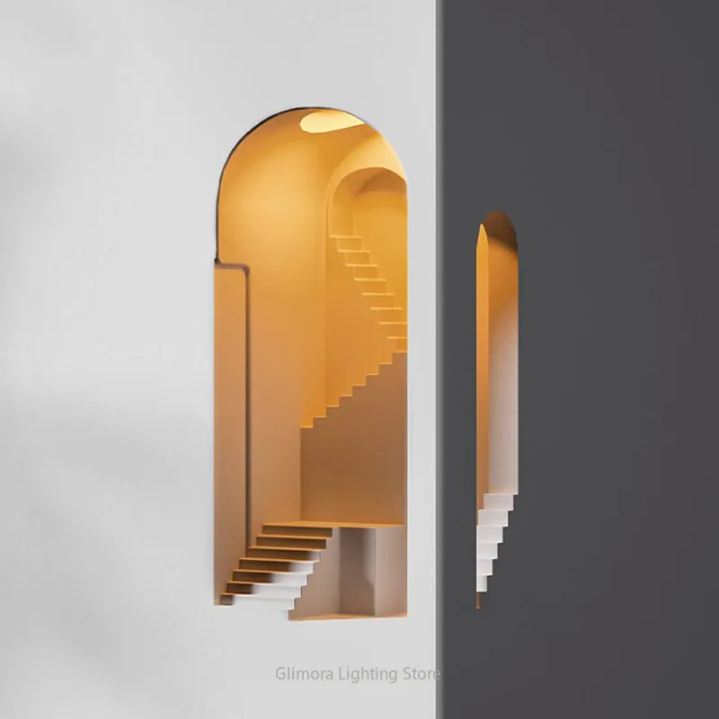 

Monument Valley Gypsum Recessed Wall Lamp, Artistic Minimalist Style, Plaster & Metal, for Corner Wall, Sensor Ambient Light