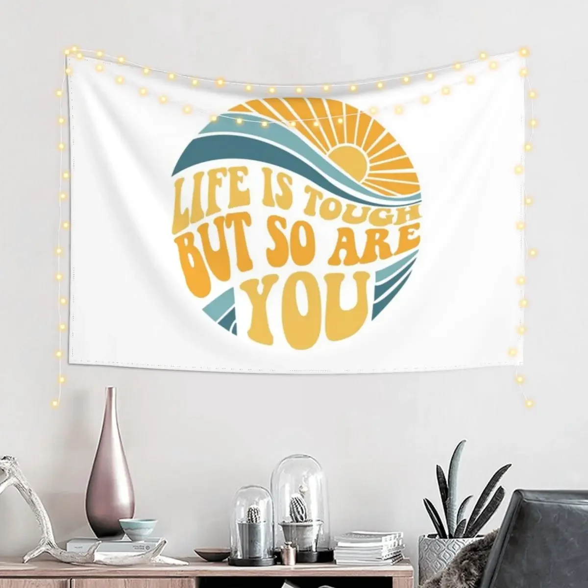 Life is tough but so are you - Mental Health Awareness Month Tapestry Home Decorations Aesthetic For Bedroom Tapestry