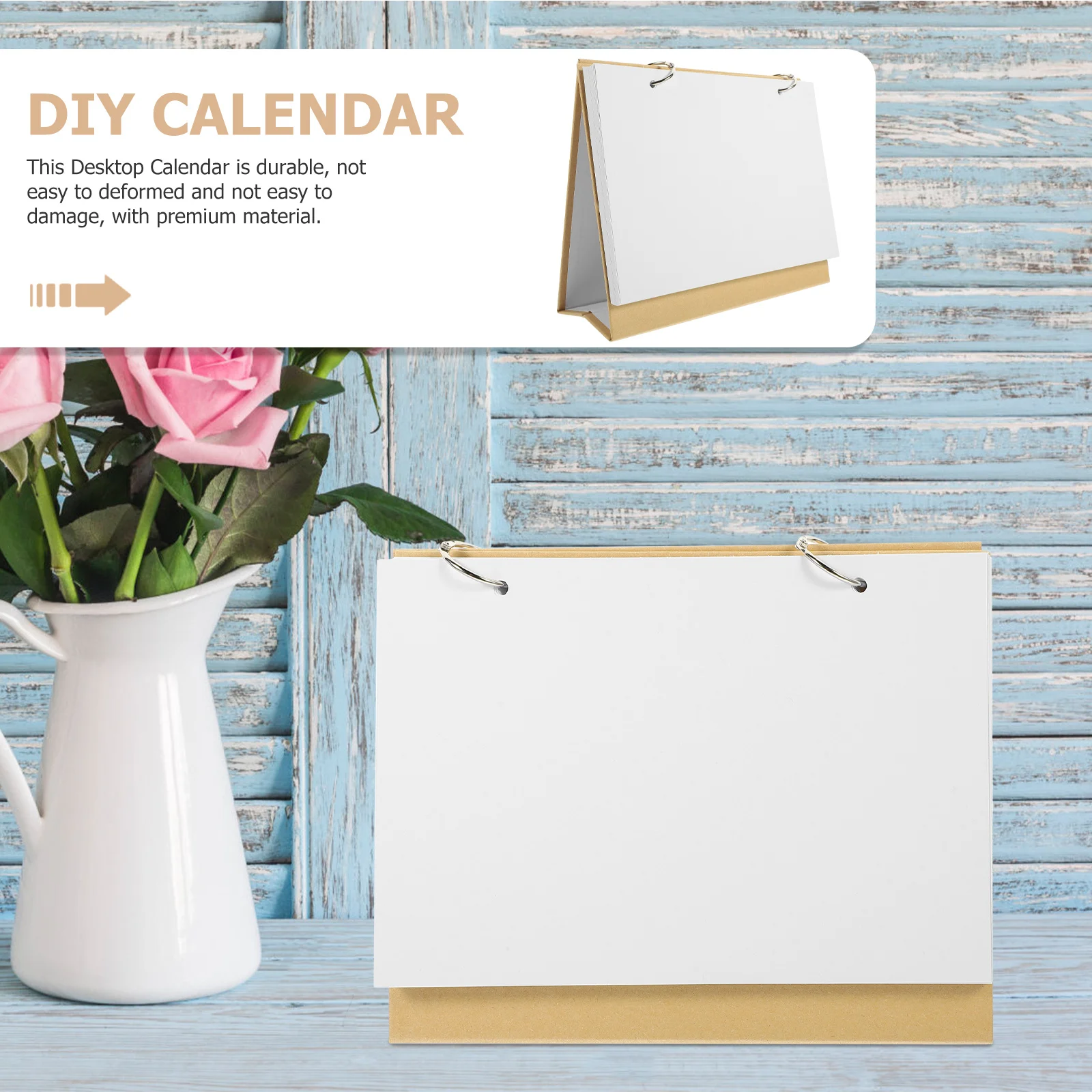 Kalender Meja Kosong DIY, Perencana Kosong untuk Dekorasi Meja Rumah, Kantor, Sekolah, Kalender Kosong untuk Dekorasi Rumah