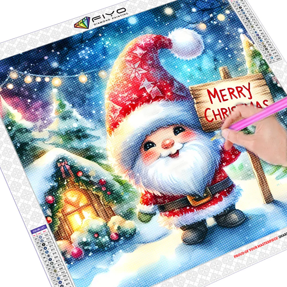 Diamond Painting New 2024 Chistmas Santa Claus 5D DIY Full Diamond Mosaic Art Cartoon Gnome Embroidery Home Decorations quadro