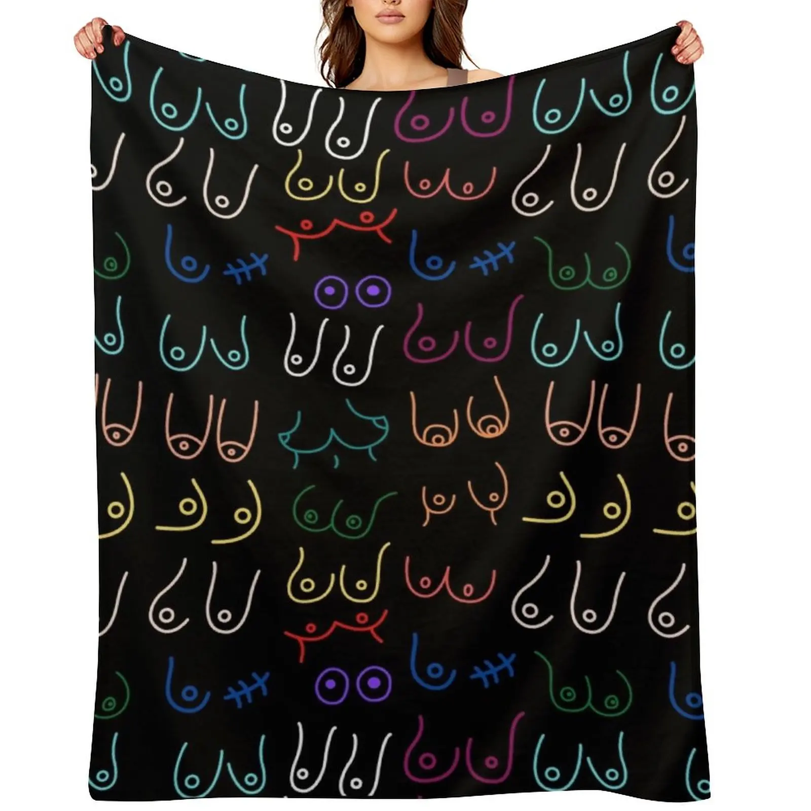 

Boobs Pattern! Throw Blanket Hairys Beach Blankets For Bed Sofas Blankets