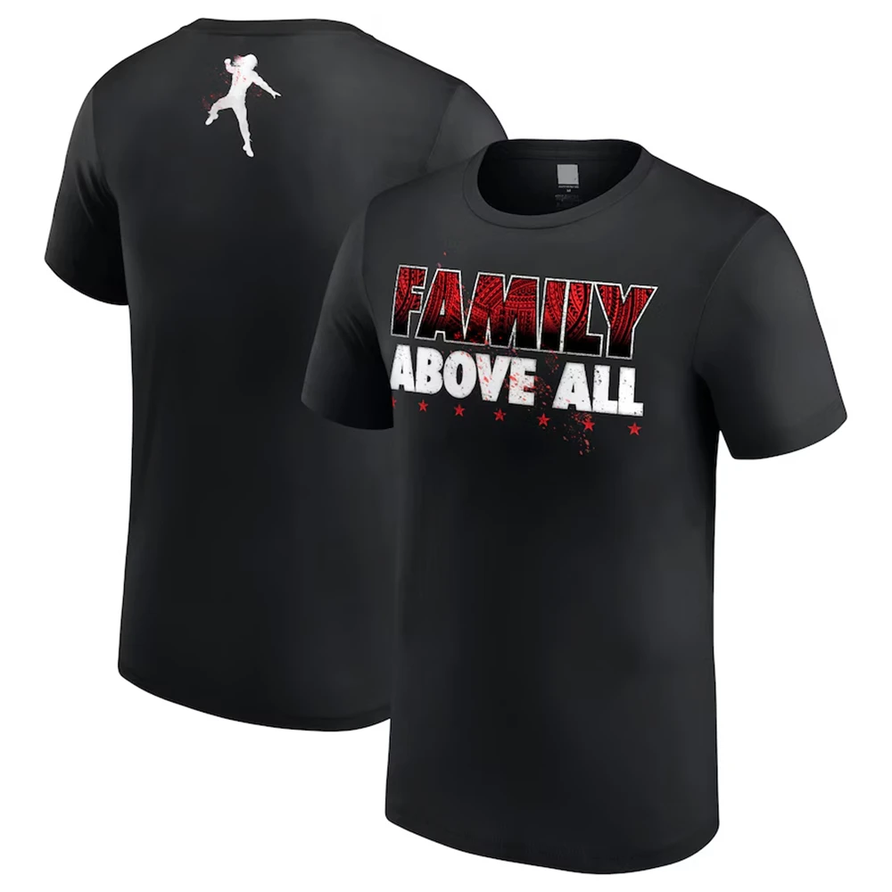 

Wrestling Men Black Roman Reigns Family Above All T-Shirt Hot Selling New Summer Women's Short Sleeve Tops Shirt Children's 3D