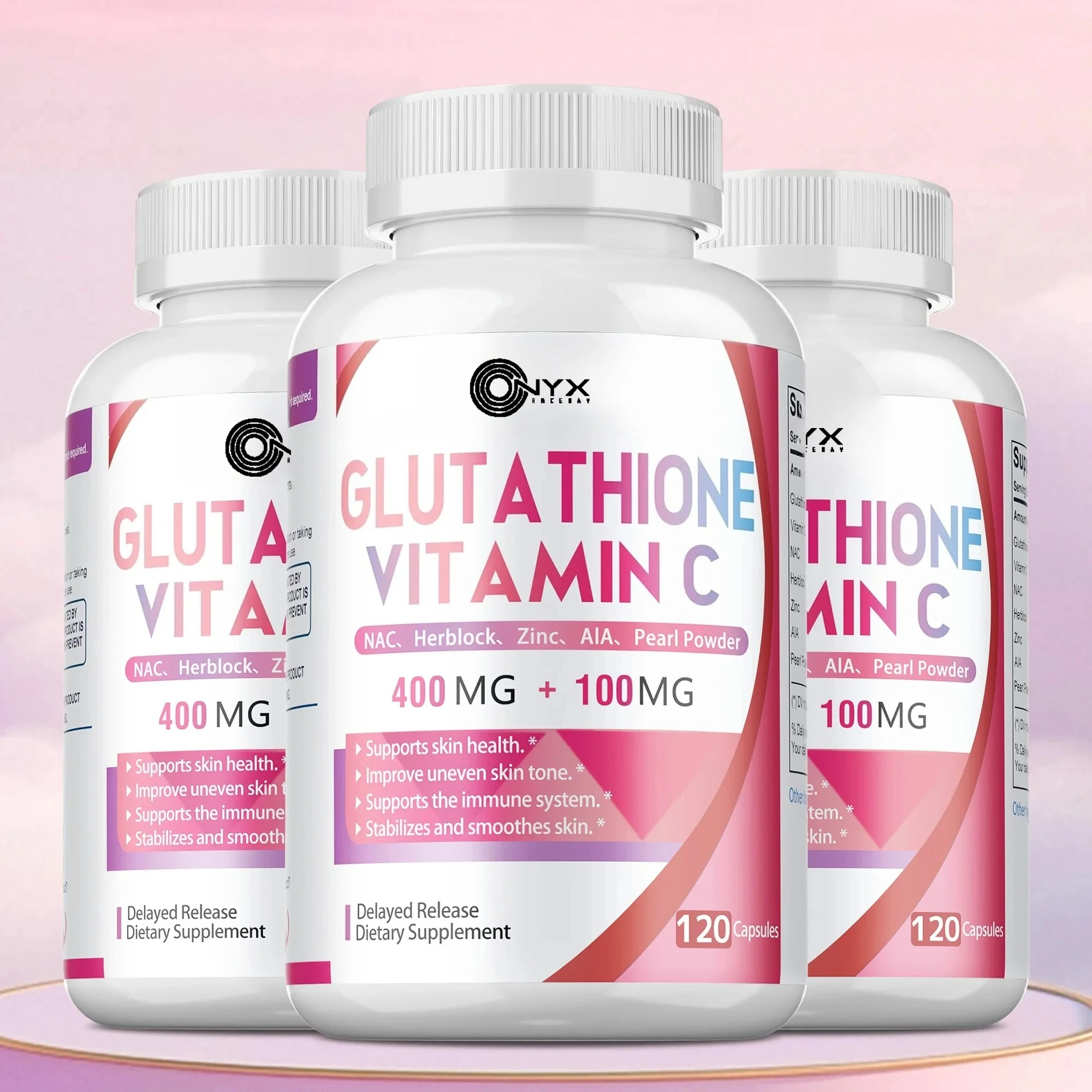 Glutathione & Vitamin C Supplement - Whitening, Antioxidant, Improve Dull Skin Tone, Smooth and Firm Skin, Support Liver Health