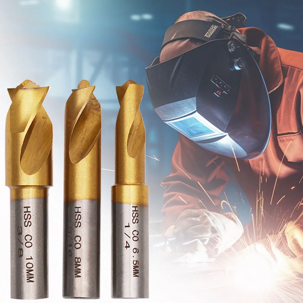 

3 шт., 6,5 мм, 8 мм, 10 мм, пилообразные зенковки, высокопрочные фрезы для точечной сварки, сверло, аксессуары для сварочной резки