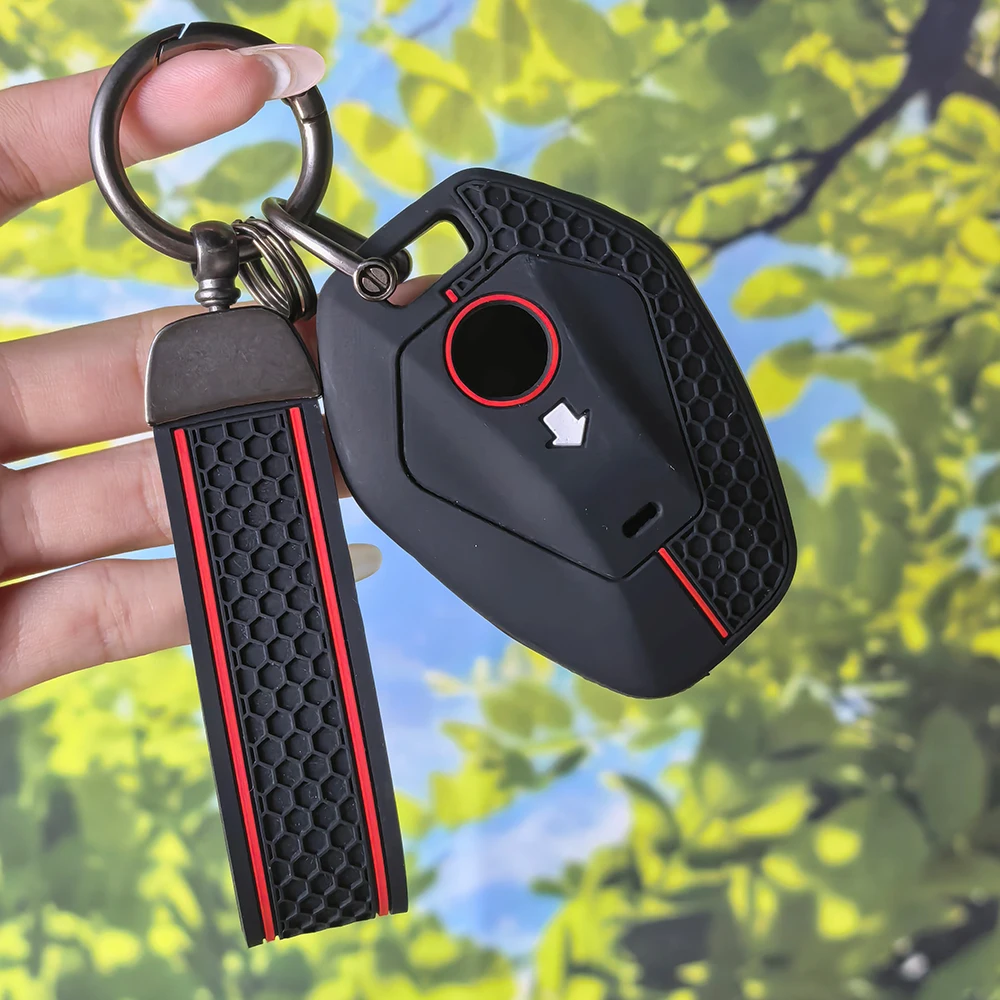 Trendy Honeycomb Pattern Bike Key Shell With KeyChain For BMW R1300GS R1300 Big GS 2025 R1250GS R1250 ADV Adventure