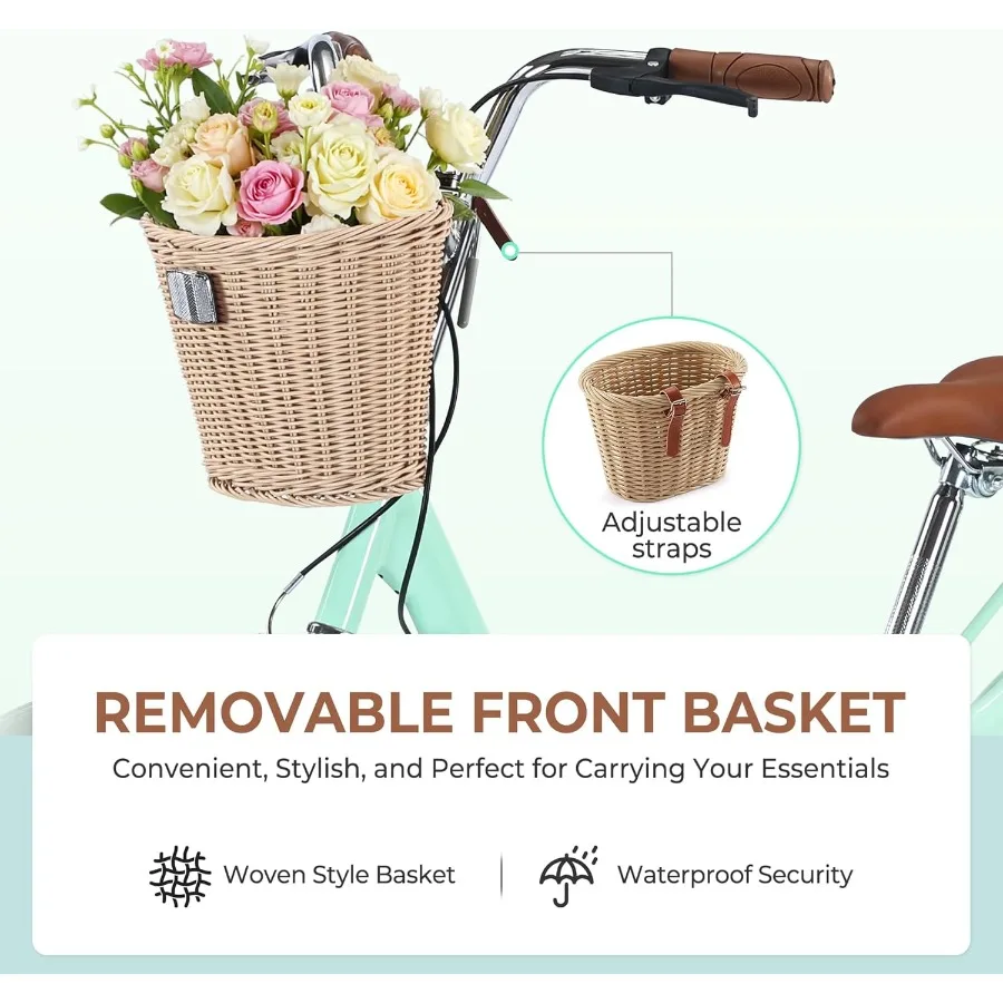 دراجة شاطئ كروزر 24 26 بوصة دراجة قابلة للطي للكبار من الرجال والنساء 7 سرعات عالية الكربون الصلب المصدات الأمامية والخلفية المدينة #4