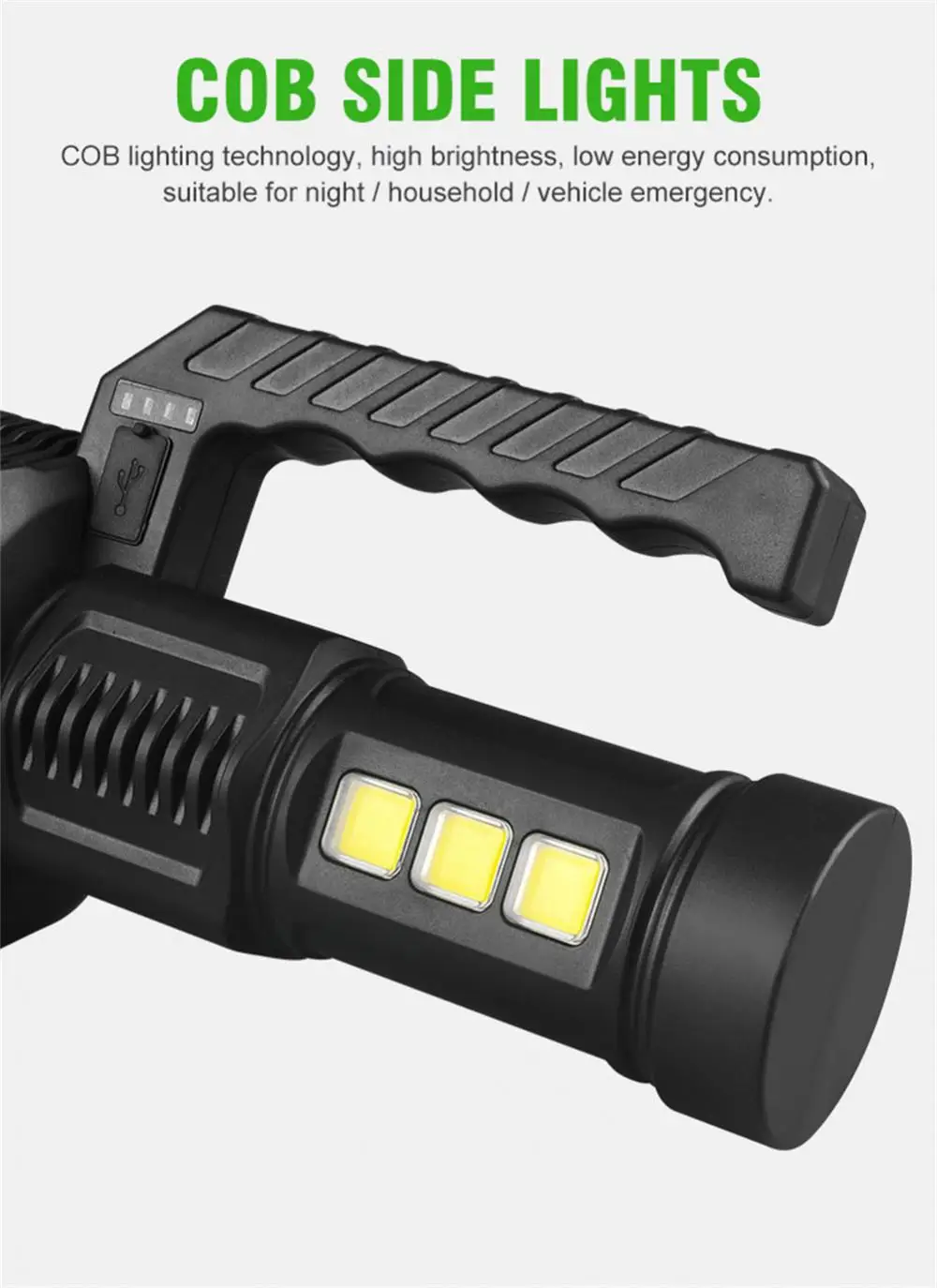 LED COB Torch High Power Led Flashlight USB Rechargeable Outdoor Waterproof Long-range Spotlight 4 Modes For Camping Nitecore