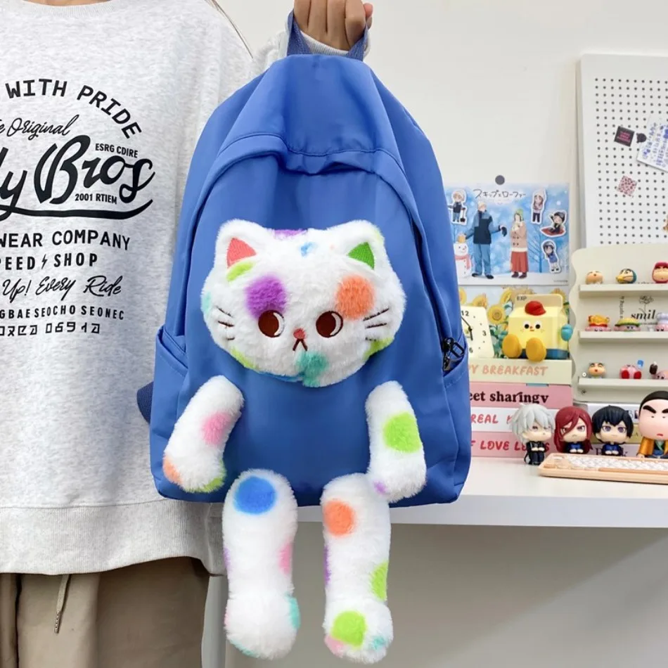 

Girls 3D Kitten Doll Schoolbag Back to School Backpacks Large Capacity Cute Versatile Backpack Women's Backpack HStudent Bag