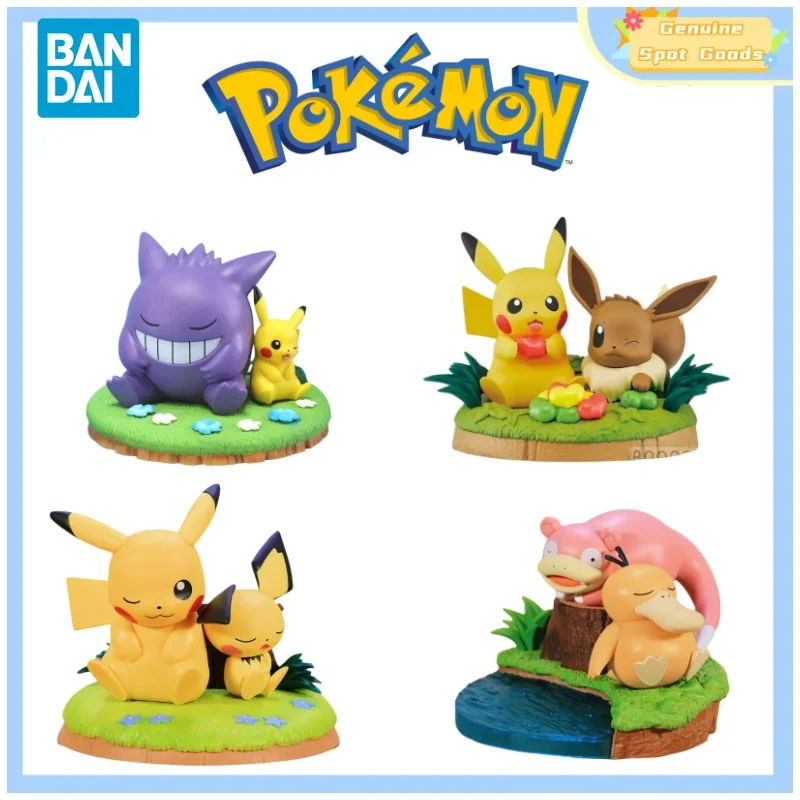 

Фигурки героев аниме Bandai POKEMON Relax Time PIKACHU GENGAR Eevee, коллекционный подарок для игрушек, хобби для детей