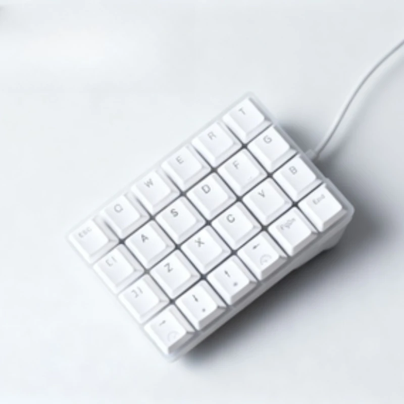 4x6 Inline Single Hand Keyboard Customized RGB Ergonomics Single Mode White and Black Keycaps Mechanical Keyboard for QMK VIAL