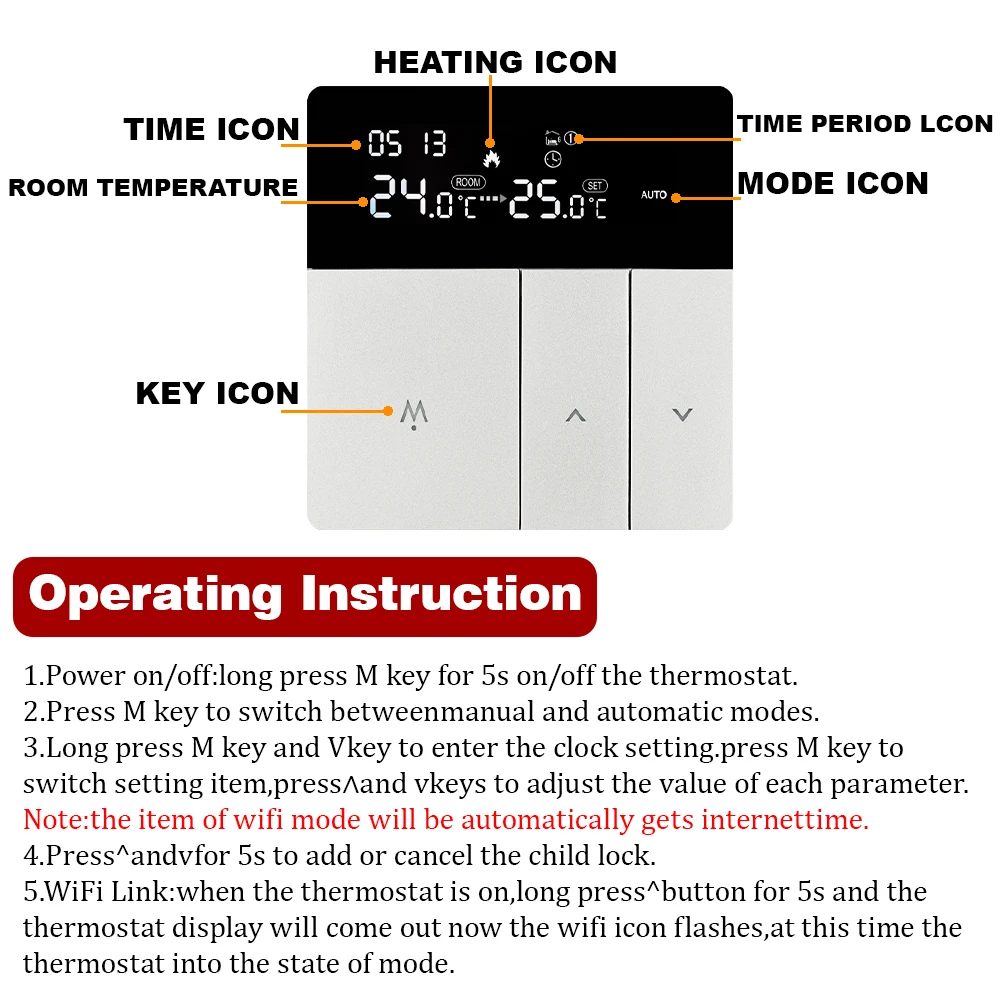 Tuya WiFi Smart Thermostat Electric Floor Heating TRV Water Gas Boiler Temperature Voice Remote Controller for Google Home Alexa