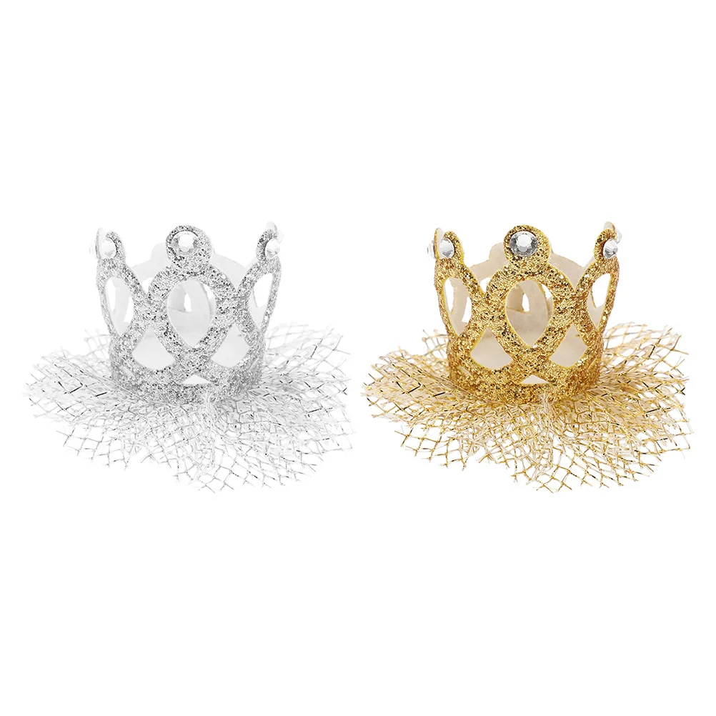 2 قطعة غطاء الرأس الدانتيل تاج لحفلة عيد ميلاد دبوس الشعر طفل زي غطاء الرأس دش اكسسوارات طفل زي أغطية الرأس #4