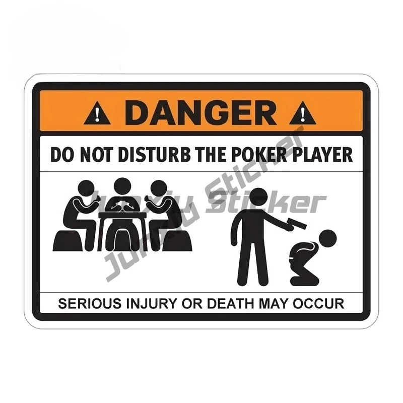 

For Do Not Disturb The Poker Player Car Stickers Creative Simple Decals Occlusion Scratch Car Styling