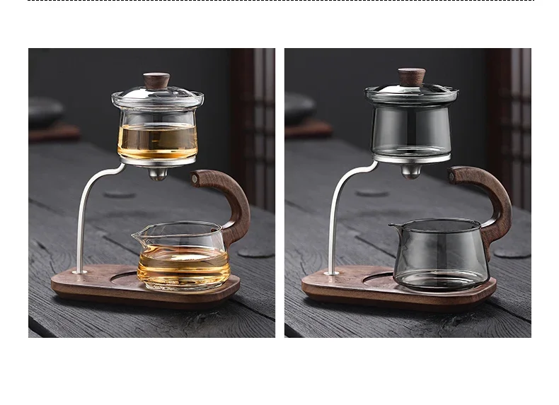 New lazy tea set tea maker home office magnetic semi-automatic tea maker glass pot teapot