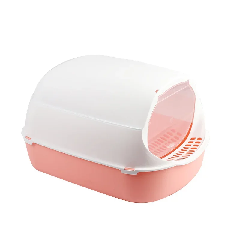 Fully Closed Cat Litter Box Anti Splash Pet Toilet Puppy Kitten Indoor Clean Basin Pets Bedpan Plastic Deodorant Cats Sandbox