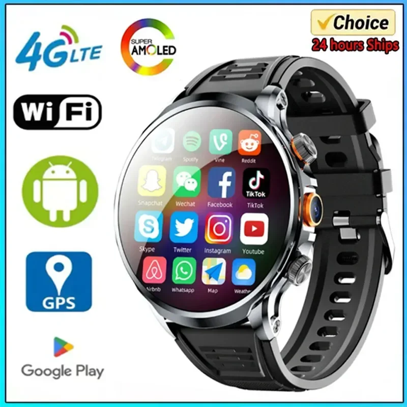 H18 Smart Watch With 500W Camera 128GB Storage 1 95 Inch IPS Display GPS WIFI Heart Rate Tracking Android 9 0 Smartwatch