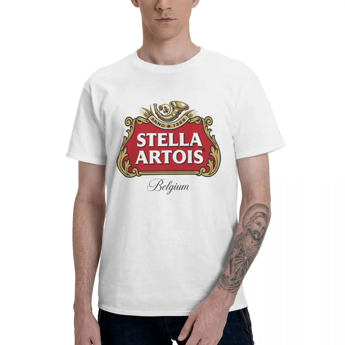 Fashion Stella Artois T Shirt Pure Cotton Crewneck Men T-Shirts Short Long Sleeve PlCasual Tee Tops Four Seasons EU Size