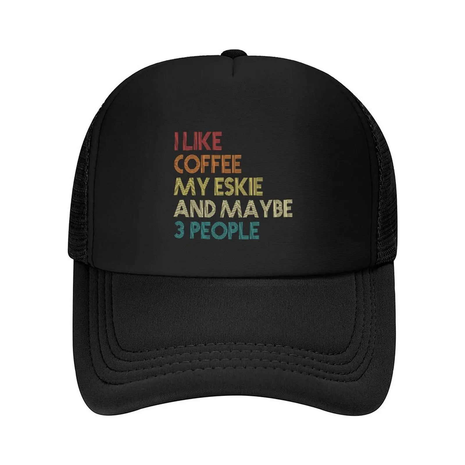

American Eskimo Dog Owner Coffee Lover Eskie Funny Sarcastic Quote Saying Vintage Retro Design Baseball Cap