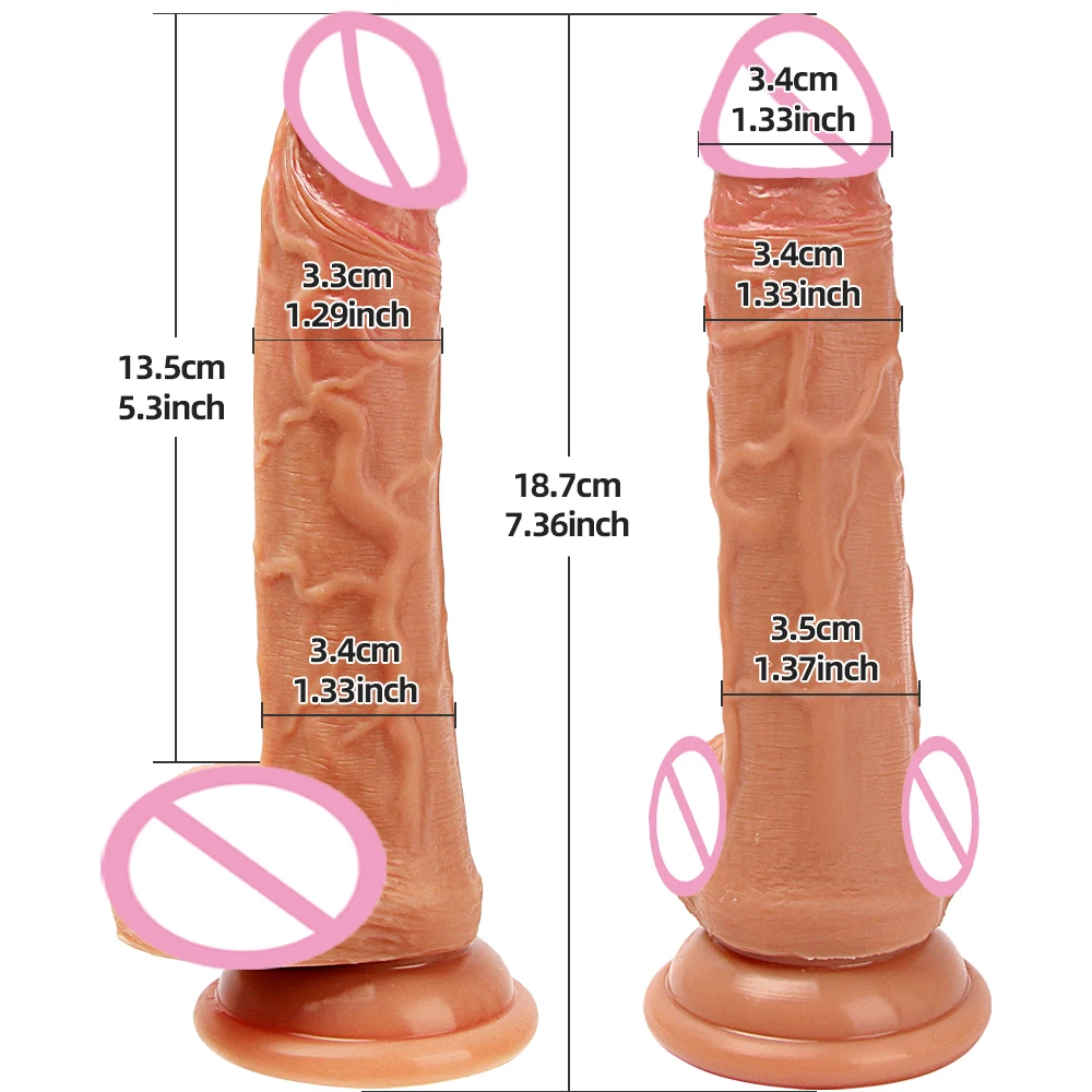 Rubber Penis Realistic Dildo For Women Silicone Big Cock Thick Soft Dildo Suction Cup Real Huge Dick 18.7cm Erotic Adult Sex Toy