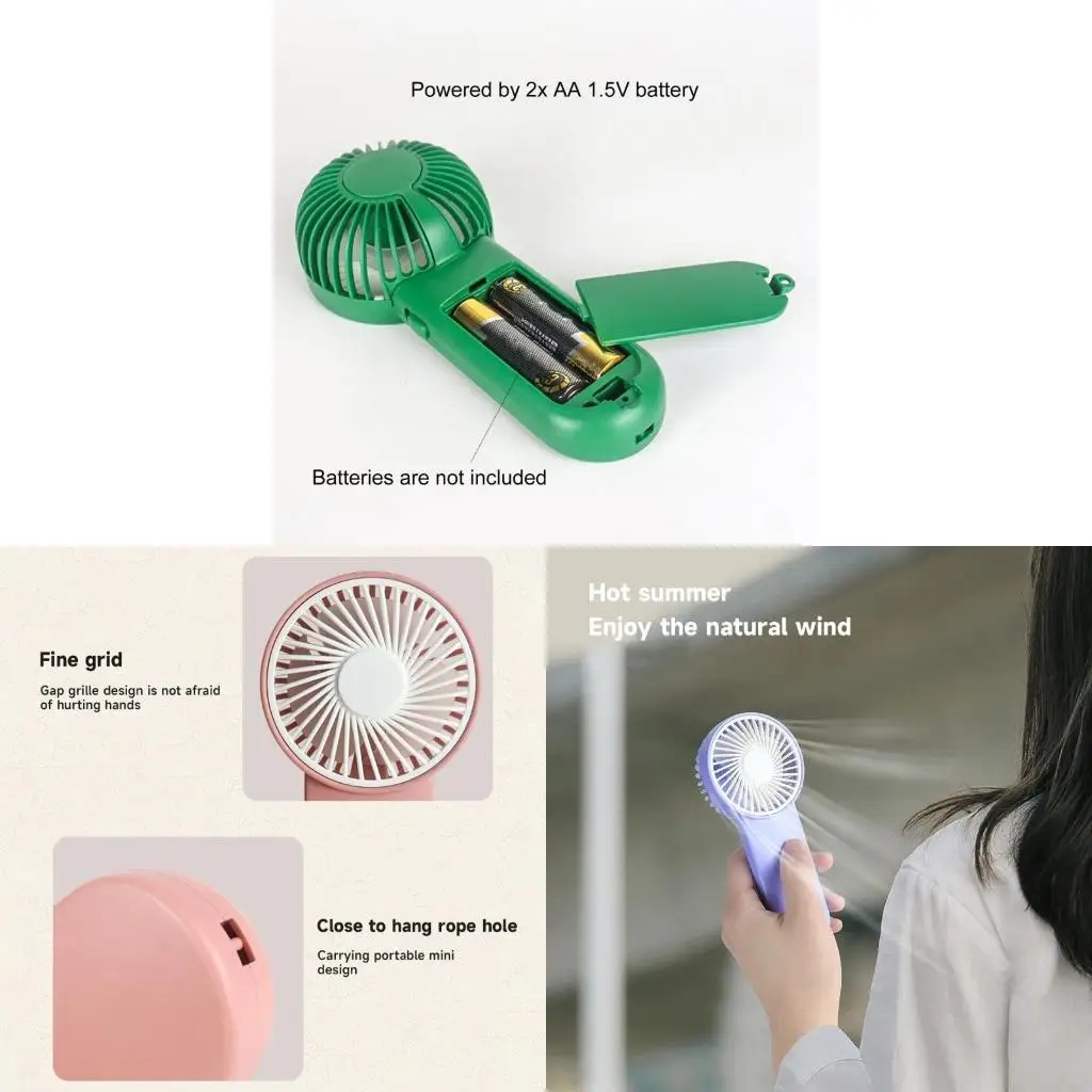 Small Cooling Fan Handheld Mini Fan Summer Portable Fan AABattery Operated Pocket with Ears for Kids GIft