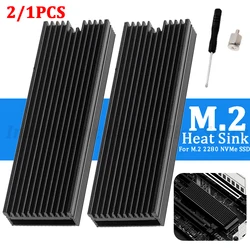 2/1PC M.2 SSD NVMe Heat Sink M2 2280 SSD Hard Disk Aluminum Heatsink Heat Dissipation Radiator with Thermal Pad for M.2 2280 SSD