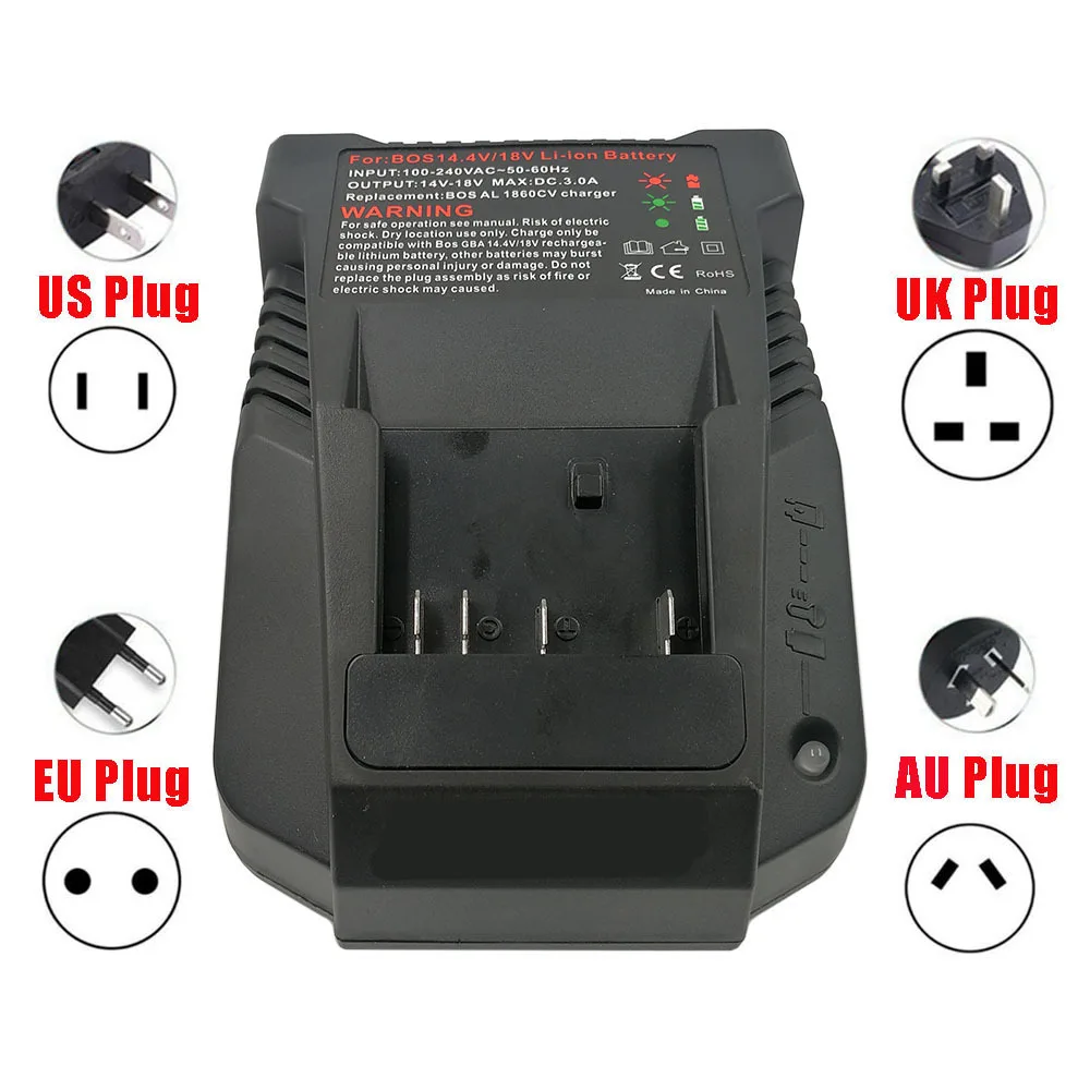 for Bosch 14.4V 18V lithium battery charger 1018K BAT614 BAT618 BOS AL1860CV lithium-ion batteries adapters