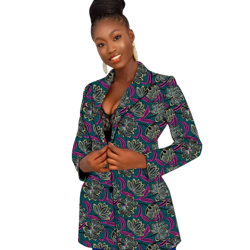 

African Print Blazers Tailored Women Suit Jackets Original Design Wax Print Short Coat Casual Outerwear