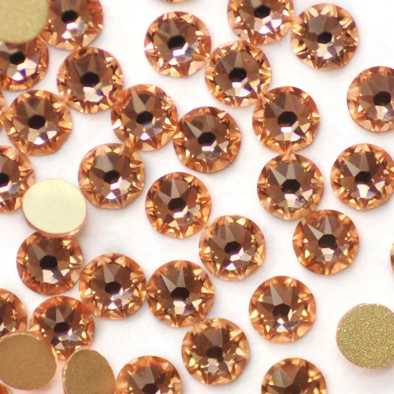 

Glitter Light Peach Rhinestones Non Hotfix Flatback Crystal Rhinestone for DIY Nail Art Clothing Dress Needlework Decoration