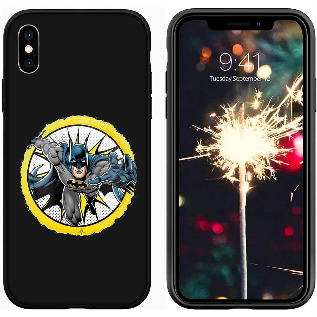 Batmans DC Movie Bats Man Soft Phone Casing for Apple iPhone 15 14 13 12 Mini 11 Pro X XR XS Max 7 8 Plus + Cover Case