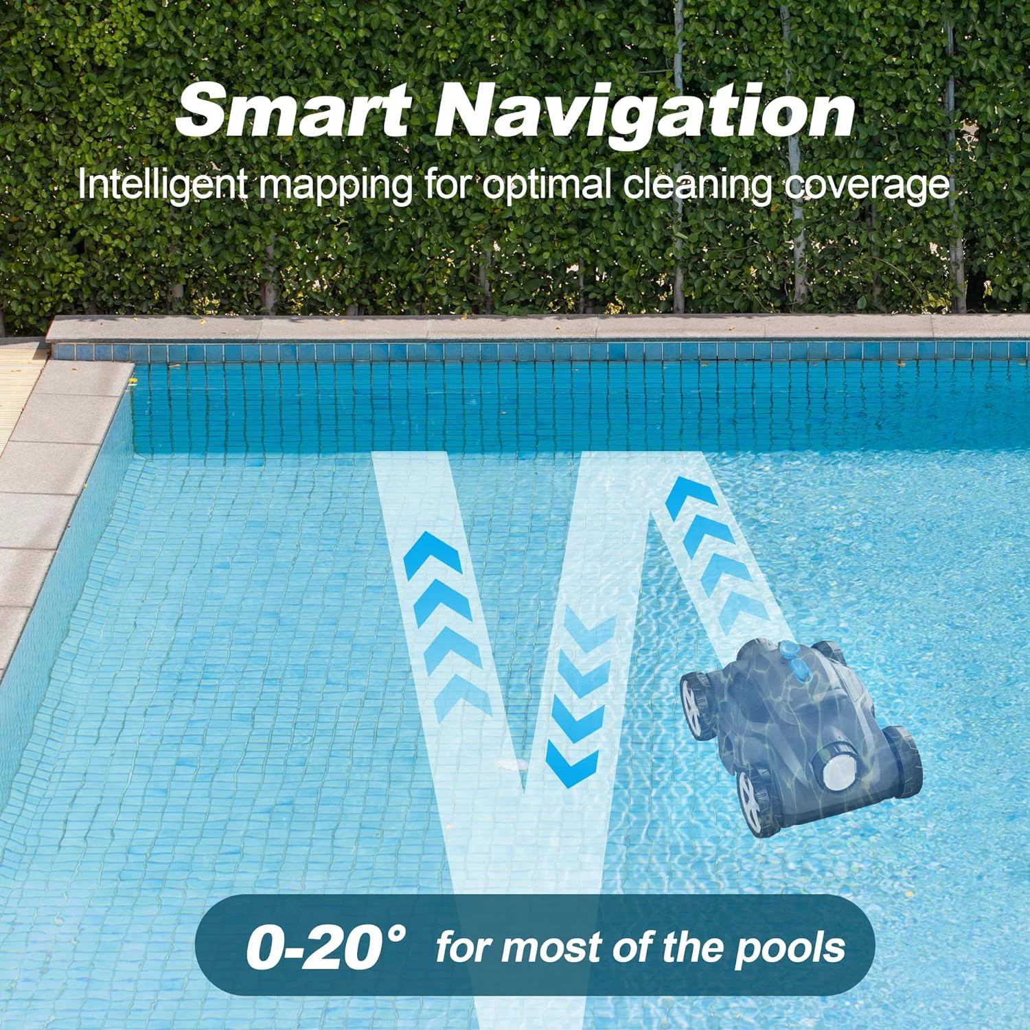 Automatic Robotic Pool Vacuum Cleaner, Swimming Pool Filter Cleaning Robot for Pool Debris Cleaning Maintenance