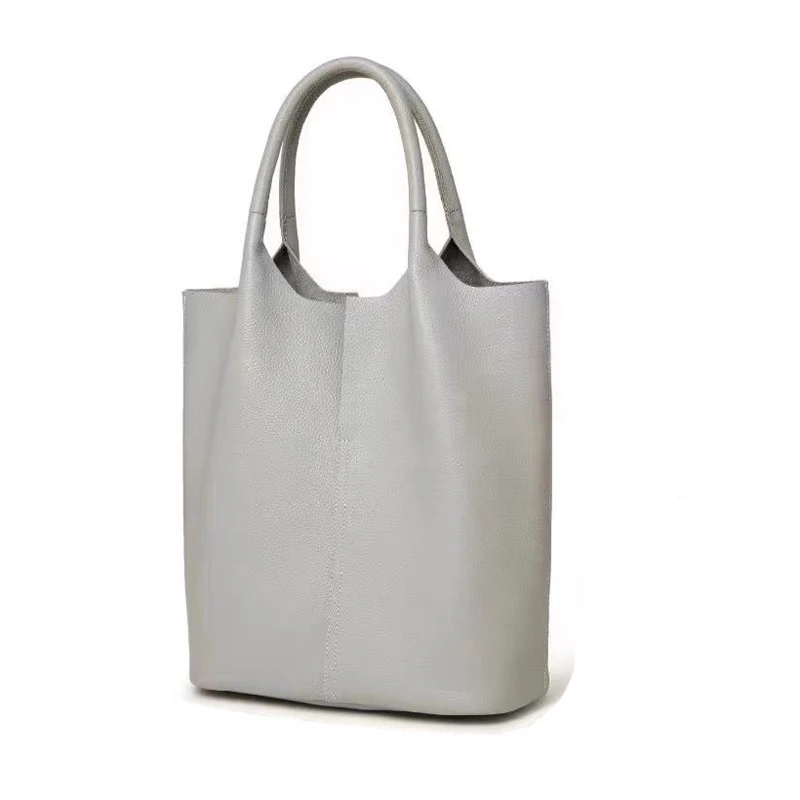 Großer weicher Shopper, Set-Tasche, weibliche Einkaufstasche aus echtem Leder, Umhängetasche aus echtem Leder für Frauen, Pendel verkehr, a740