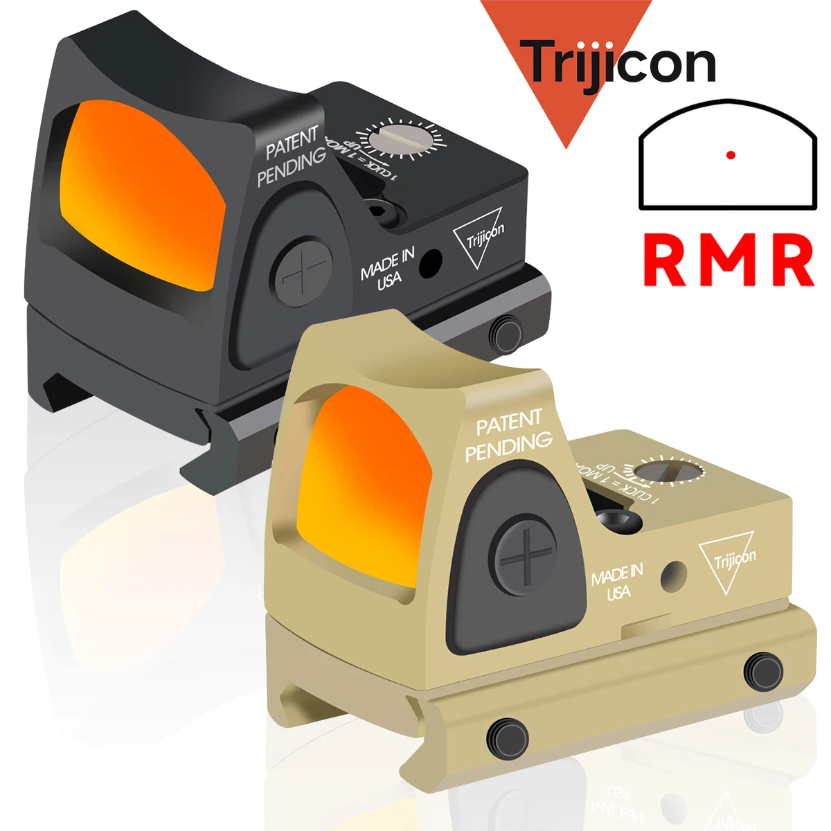 Trijicon  RMR Red Dot Sight Collimator Glock Reflex Sight Airsoft / Hunting Pistol Scope AR15 M4 Optics Mini Rifle Scope