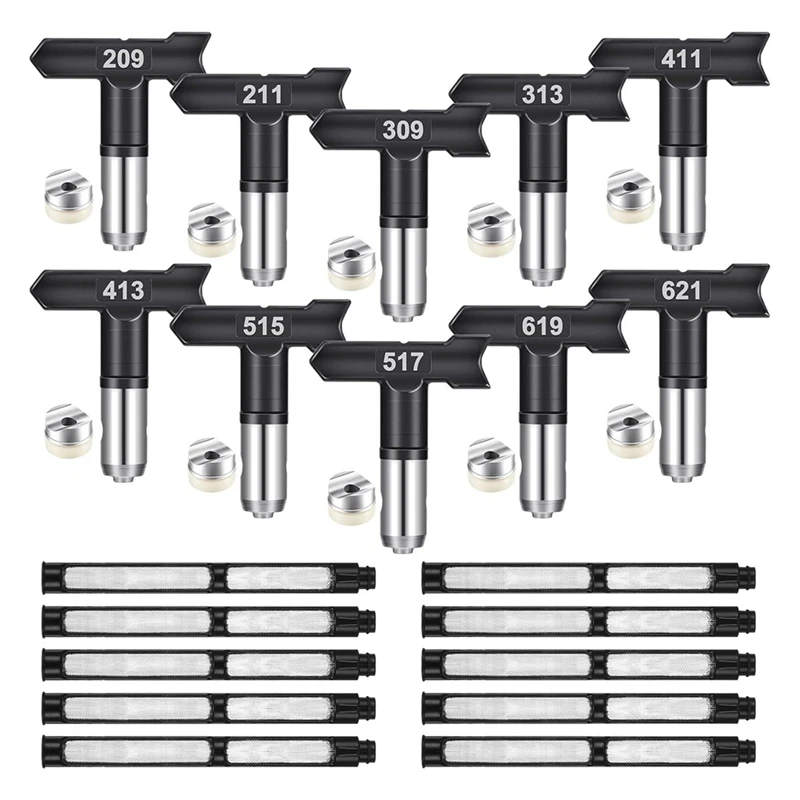 

PZHI-10 Pcs Spray Tips Airless Paint Sprayer Nozzle Tip And 10 Pcs Airless Spray Filter Paint For Sprayer Accessories