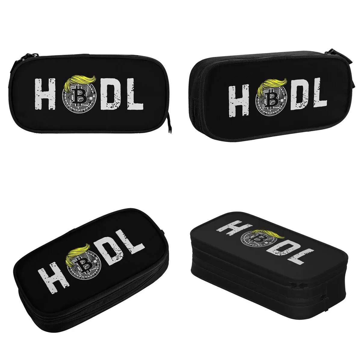 HODL Trump Bitcoin Donald Pump Pencil Cases Pen Holder Pencil Bags Girls Boys Big Capacity School Supplies Cosmetic Pencilcases