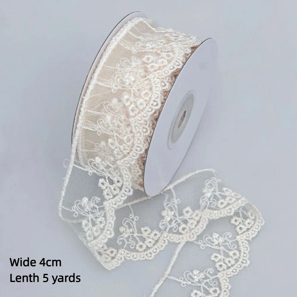 DIY Jacquard Hollow Lace Ribbon Embroidery Handmade Edge Ribbon Sewing Tulle Fabric Flower Packaging Ribbon