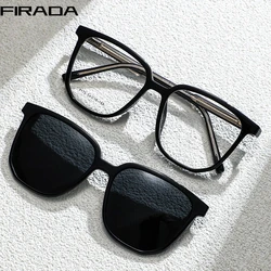 FIRADA Fashion Comfortable Magnetic Glasses Vintage Luxury Polarized Eyewear Prescription Eyeglasses Frame For Men Women 8175-C