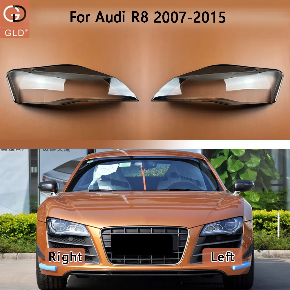 

Headlamp Cover Headlight Transparent Lens Lamp Shell Plexiglass Replace Original Lampshade For Audi R8 2007 2008 2009 2010-2015