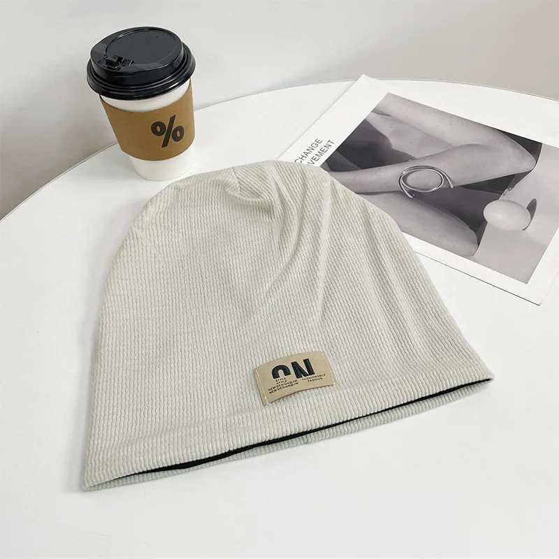 1pc Women's Solid Color Slim Fit Beanie,Warm Knitted Hat With Windproof & Coldproof Ear Covers, Suitable For Daily Wear