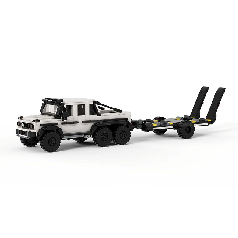 

MOC Building Blocks Off-Road Vehicle 6x6 with Trailer DIY Assembly Car Model Bricks Set Toys Gift