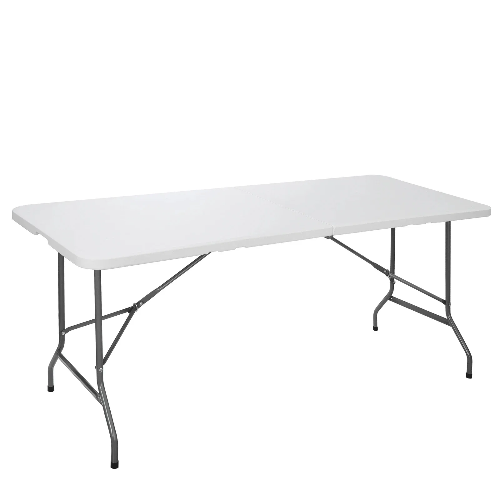 6' Portable Folding Table Yard Garden Beach for Family Picnic Multipurpose White