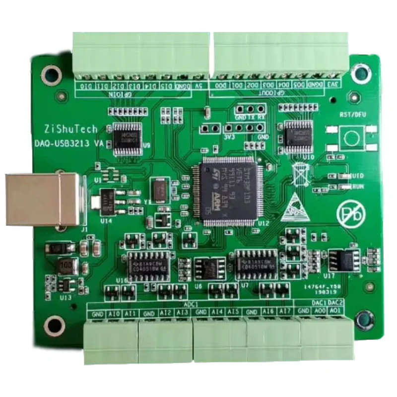 

USB3213A Data Acquisition Card 10V/15V 8-channel 12-bit ADC DAC100K DIO PWM Counting