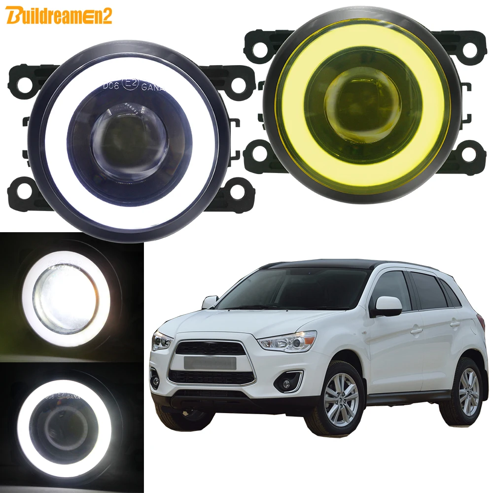 2 Piece Car Front Bumper COB Fog Light with Angel Eye DRL For Mitsubishi ASX 2013 2014 2015 30W H11 LED Fog Daytime Running Lamp