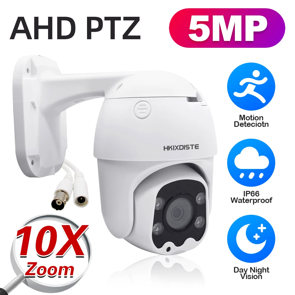 

H.265 AHD CVI TVI CVBS 4 In 1 CCTV Dome Security Camera PTZ 10X Zoom Analog HD Video Surveillance Camera BNC Outdoor Wateproof