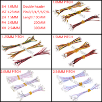 10Pcs 1.0/1.25/1.5/2.0/2.54mm Sh/Jst/Zh/Ph/Xh Double Header Female Plug Connector With Wire Same/Opposite Cable 2/3/4/5/6/8P Pin