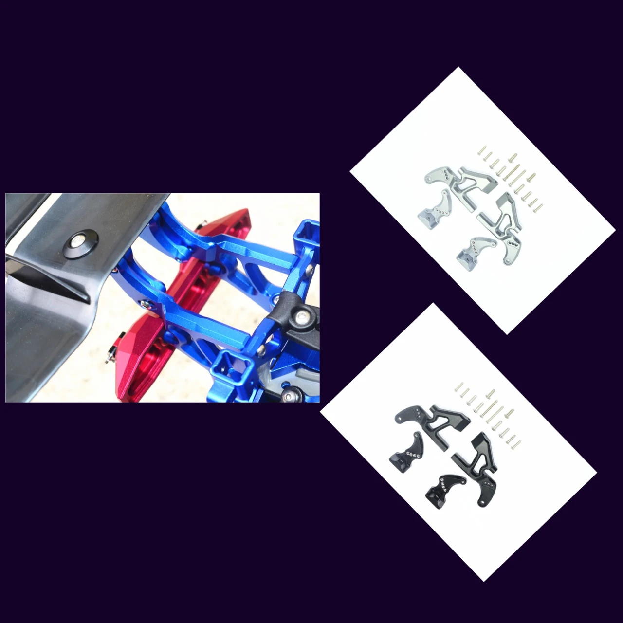 GPM Aluminum Rear Wing Mount Full Set For TRAXXAS 1/10 E-Revo Vxl Brushless 5411/5413+8616