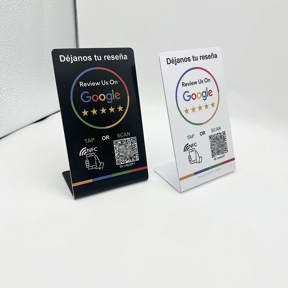 الإسبانية الإنجليزية رمز الاستجابة السريعة NFC الدائمة تسجيل مراجعة جوجل NFC215 مراجعة الوقوف انقر فوق عنوان بطاقة مراجعة الأعمال الاجتماعية