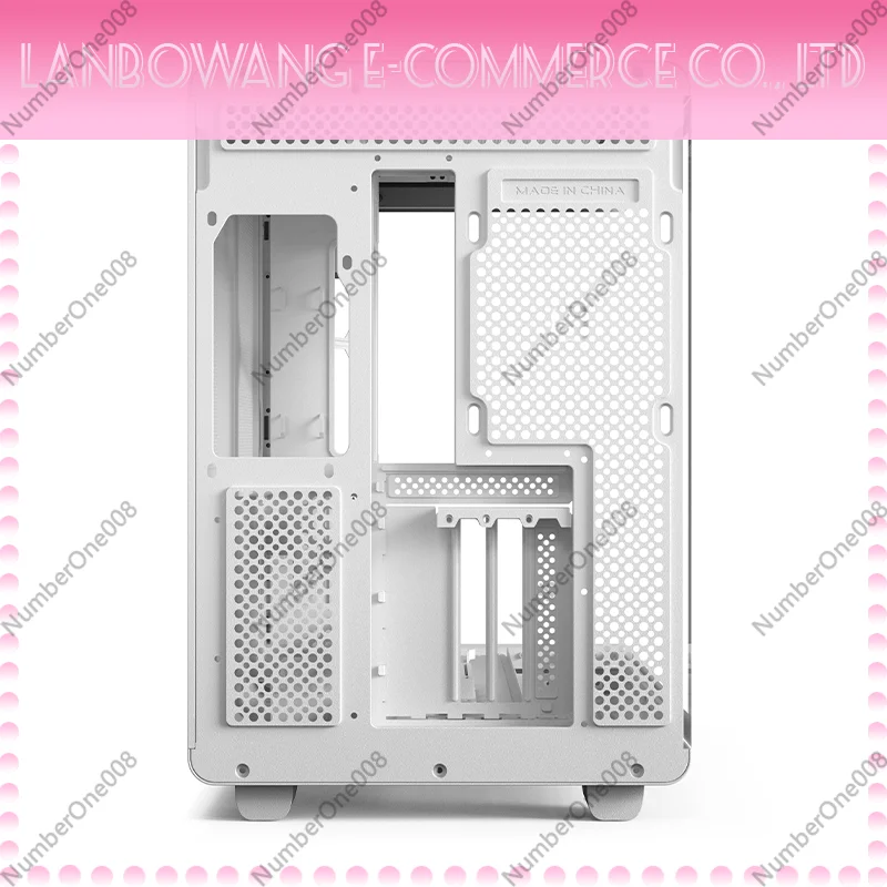 White ATX Mid Tower Case Panoramic Glass Side Panel Digital Screen 360 AIO Compatible