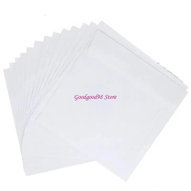 100Pcs 8cm VCD VCD Sleeves with Clear Window Reusable Dustproof Envelopes Protector for Music Movie Collection 