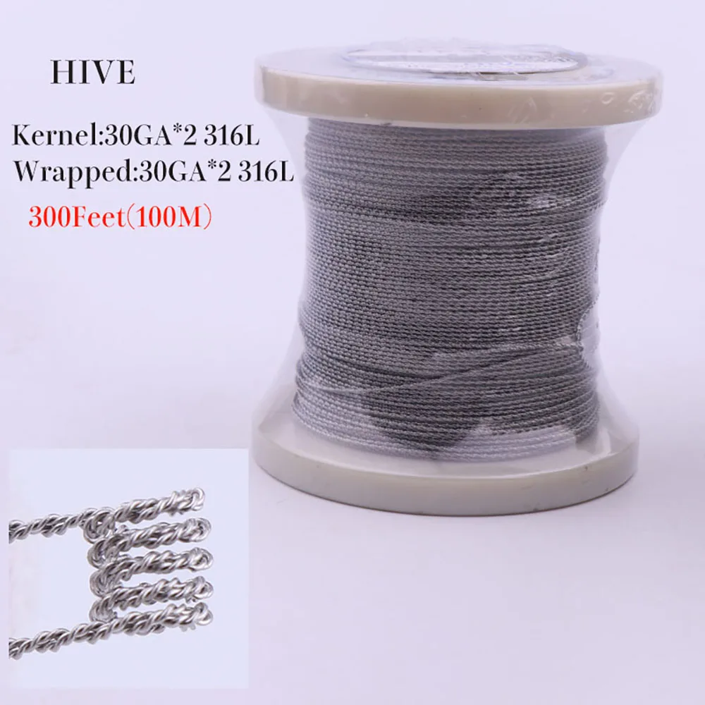 XFKM SS316L 300Feet(100M)/roll Alien Clapton Tiger hive quad mix twisted Fused Wire heating wire for RDA RBA Rebuildable coils